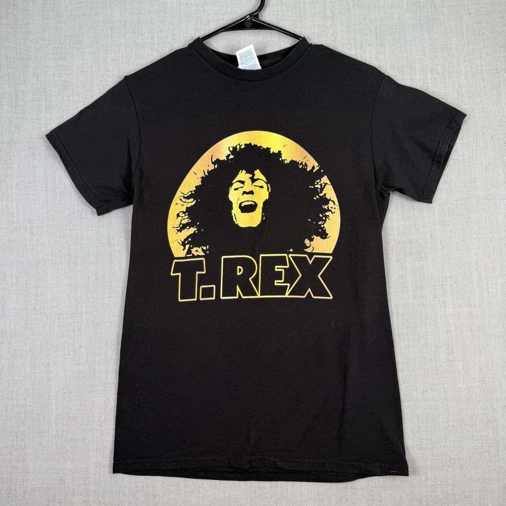 T Rex Marc Bolan Band Shirt Mens Small Black Y2K Delta Pro Glam Rock Vintage